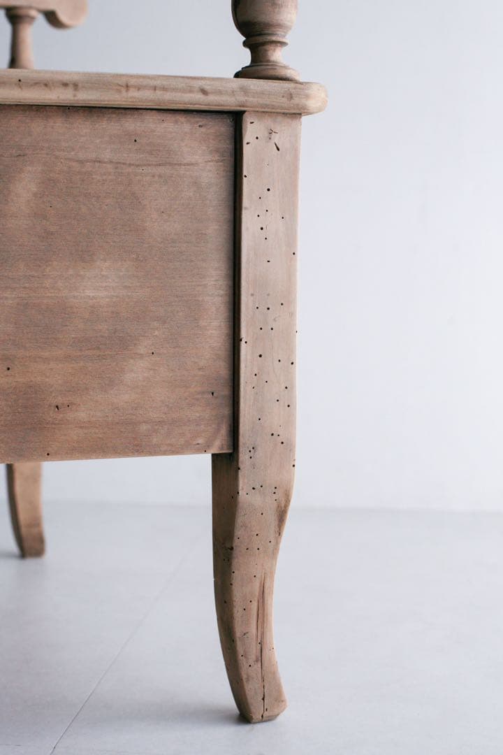 フランス　収納付きチェア　ダイニングチェア　無垢材　ブロカント　古家具