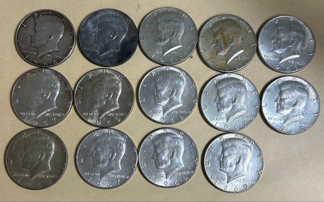 ケネディハーフダラー銀貨 14枚セット sv400 アメリカ 本物保証