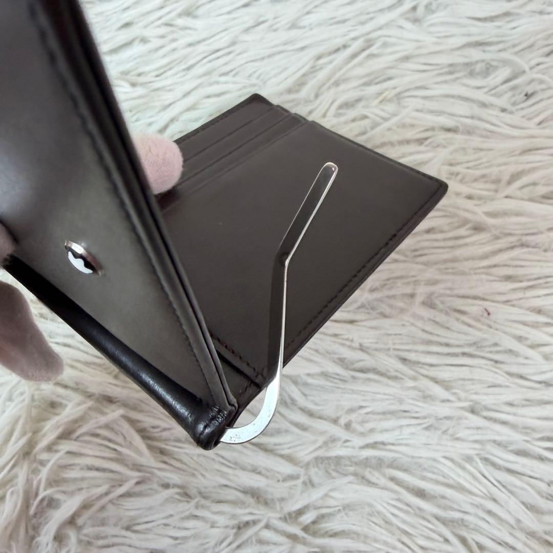 未使用級✨モンブラン マネークリップ ホワイトスター ダークブラウン レザー