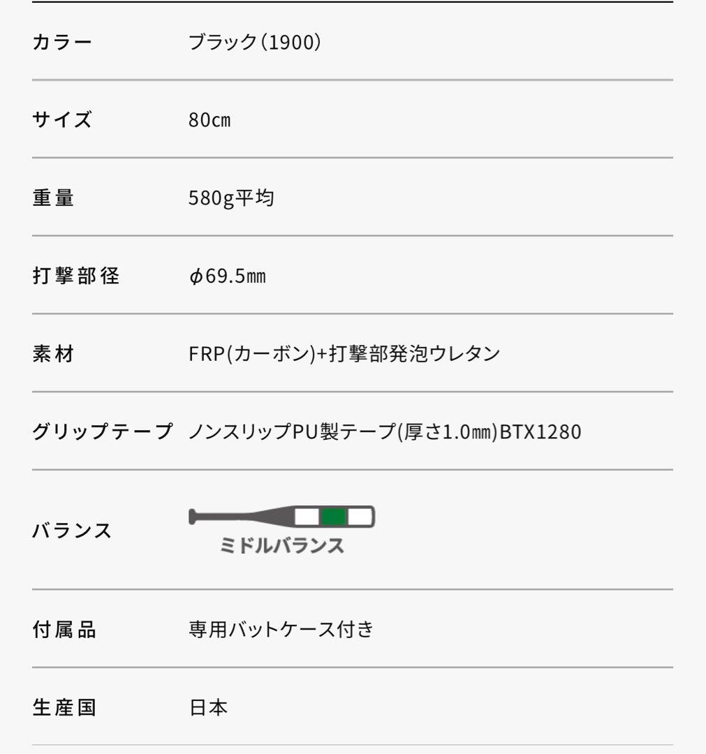 モンスターブラックキャノン軟式バット (少年)80cm ブラック　580g平均