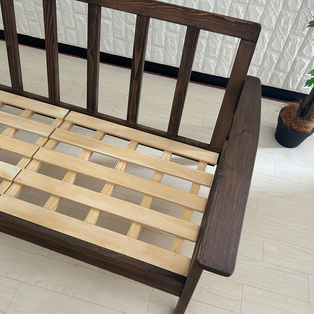 都内23区送料無料❗️ 2人掛けソファ　木製フレーム✨