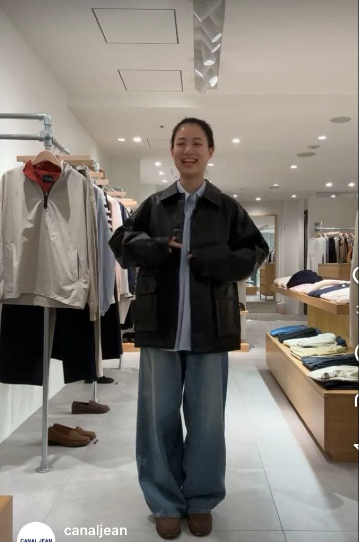 キャナルジーン　合皮ジャケット　合皮ブルゾン