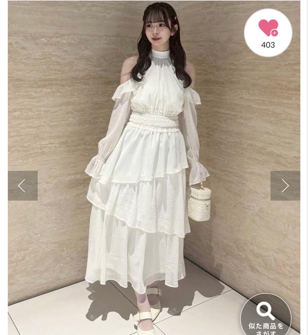 NICE CLAUPアメスリティアードロングワンピース