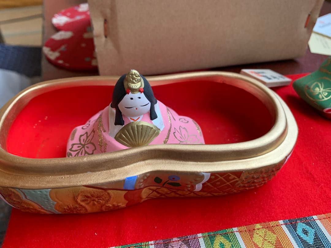 須はら飾り 須原陶磁工房 犬筥 雛祭り 雛人形 平安雛 昭峰作 訳有り 新品