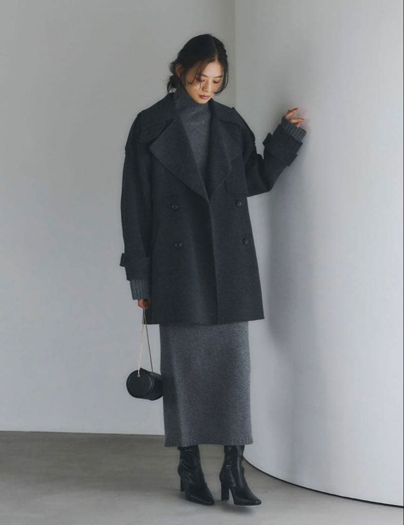 【アニュアンス】リバーウールミドルトレンチコート