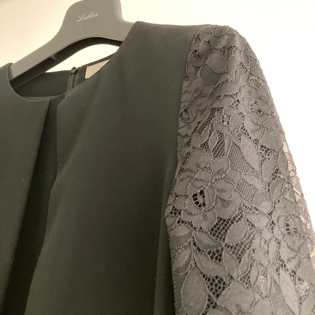 タグ付美品　レリアン9号　 洗えるブラックフォーマルワンピース