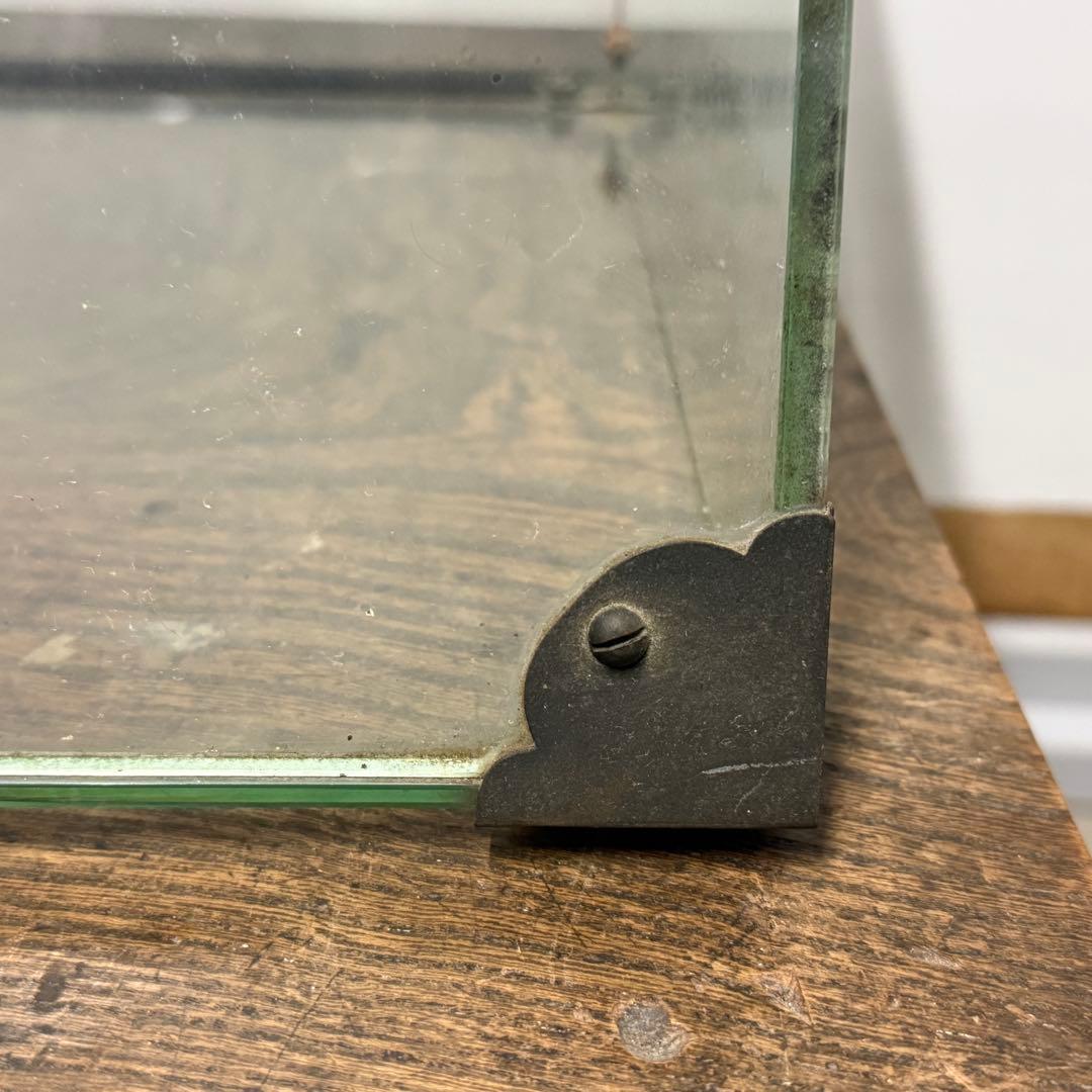 昭和レトロ ガラスケース 卓上 前面 斜め アンティーク ショーケース 陳列棚