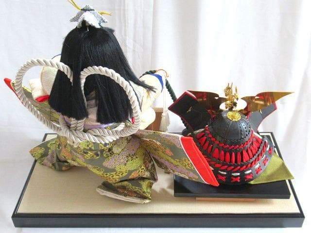 美品/お祝い人形/剛の暫/慶喜/五月人形/わらべ人形/節句/ガラスケース/中古