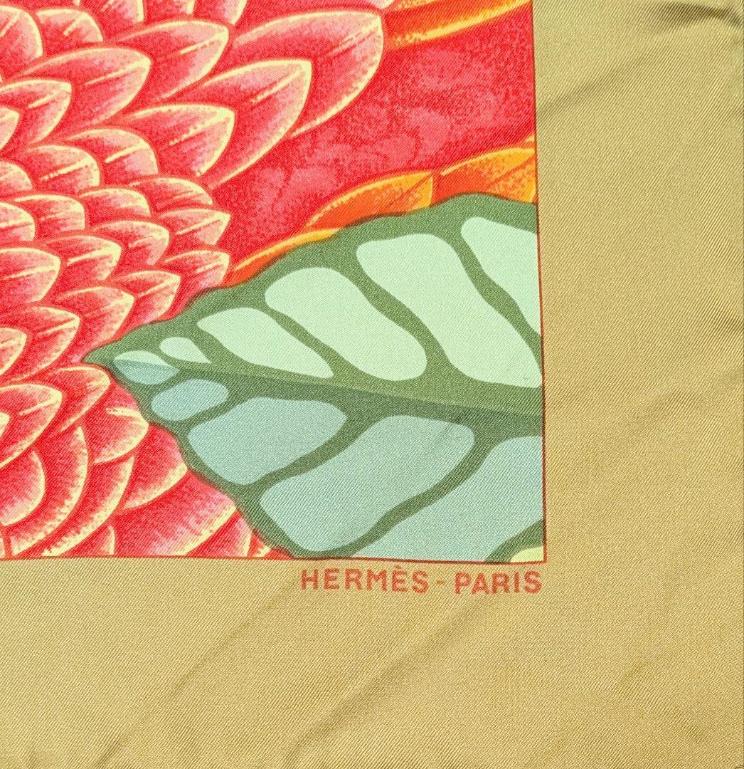 HERMESエルメス　カレ90 オウムのディテール　シルク100%