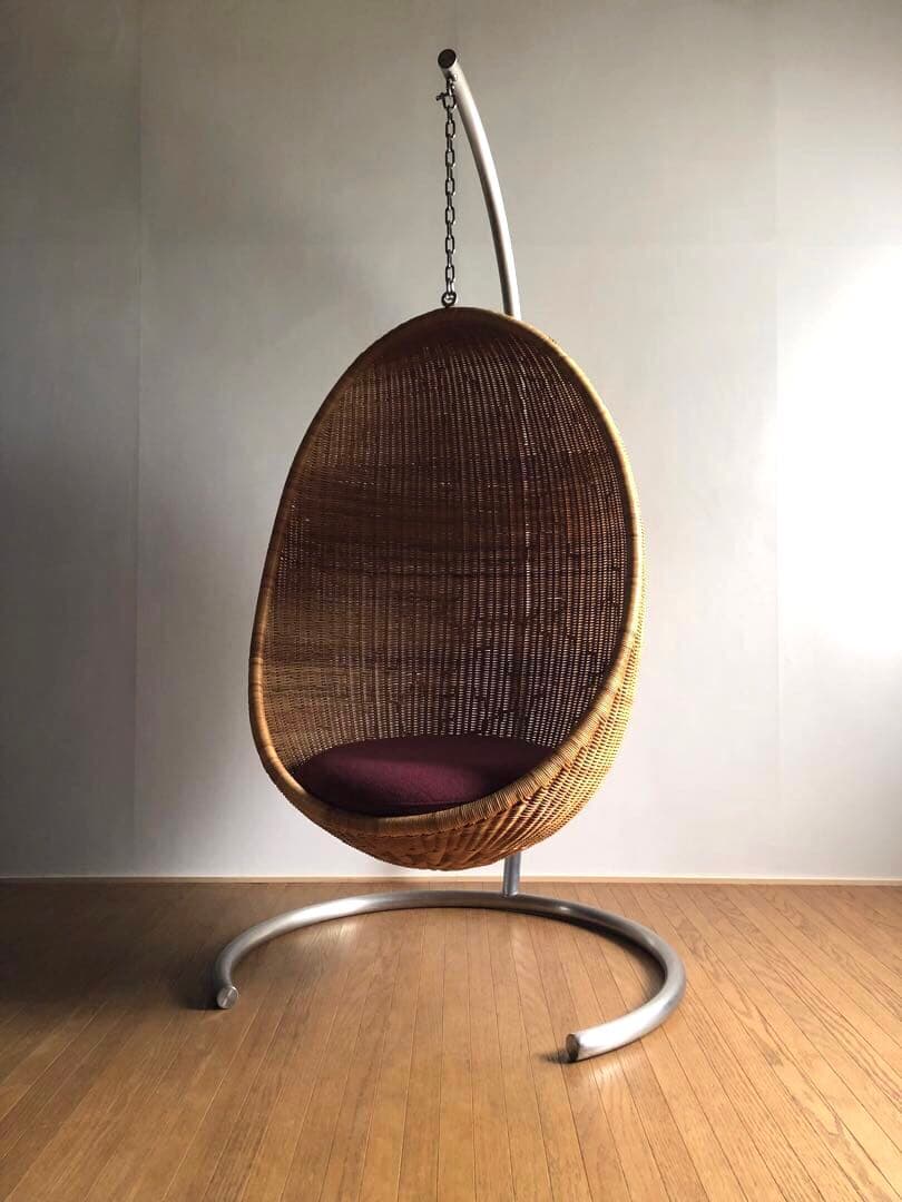 名作 ヤマカワラタン製 ナナディッツェル ハンギングエッグチェア 北欧 デザイン