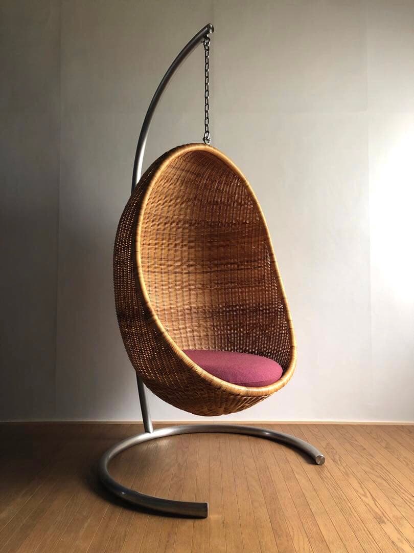 名作 ヤマカワラタン製 ナナディッツェル ハンギングエッグチェア 北欧 デザイン