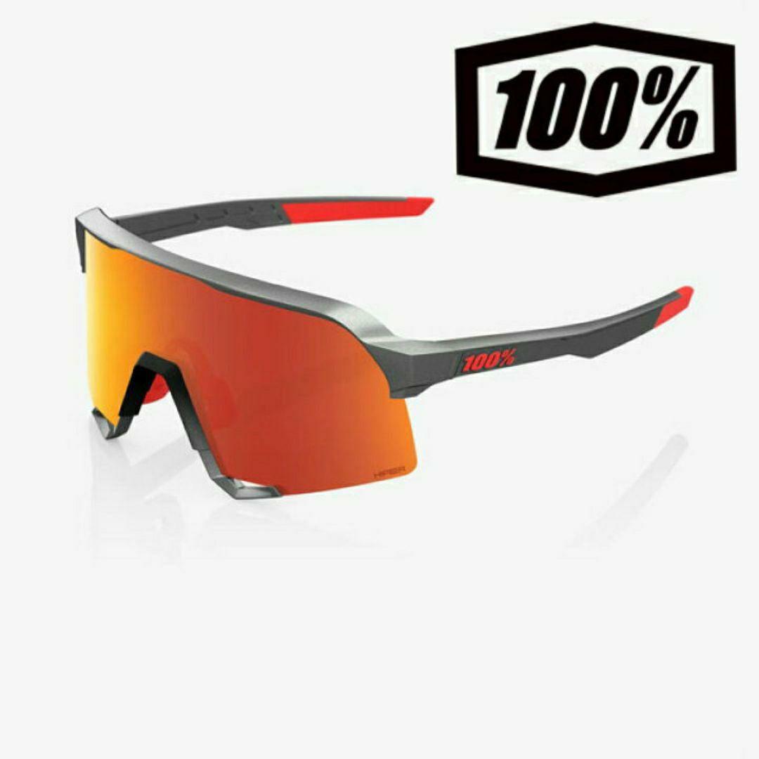 100% S3 ガンメタル レッド ワンハンドレッド サングラス