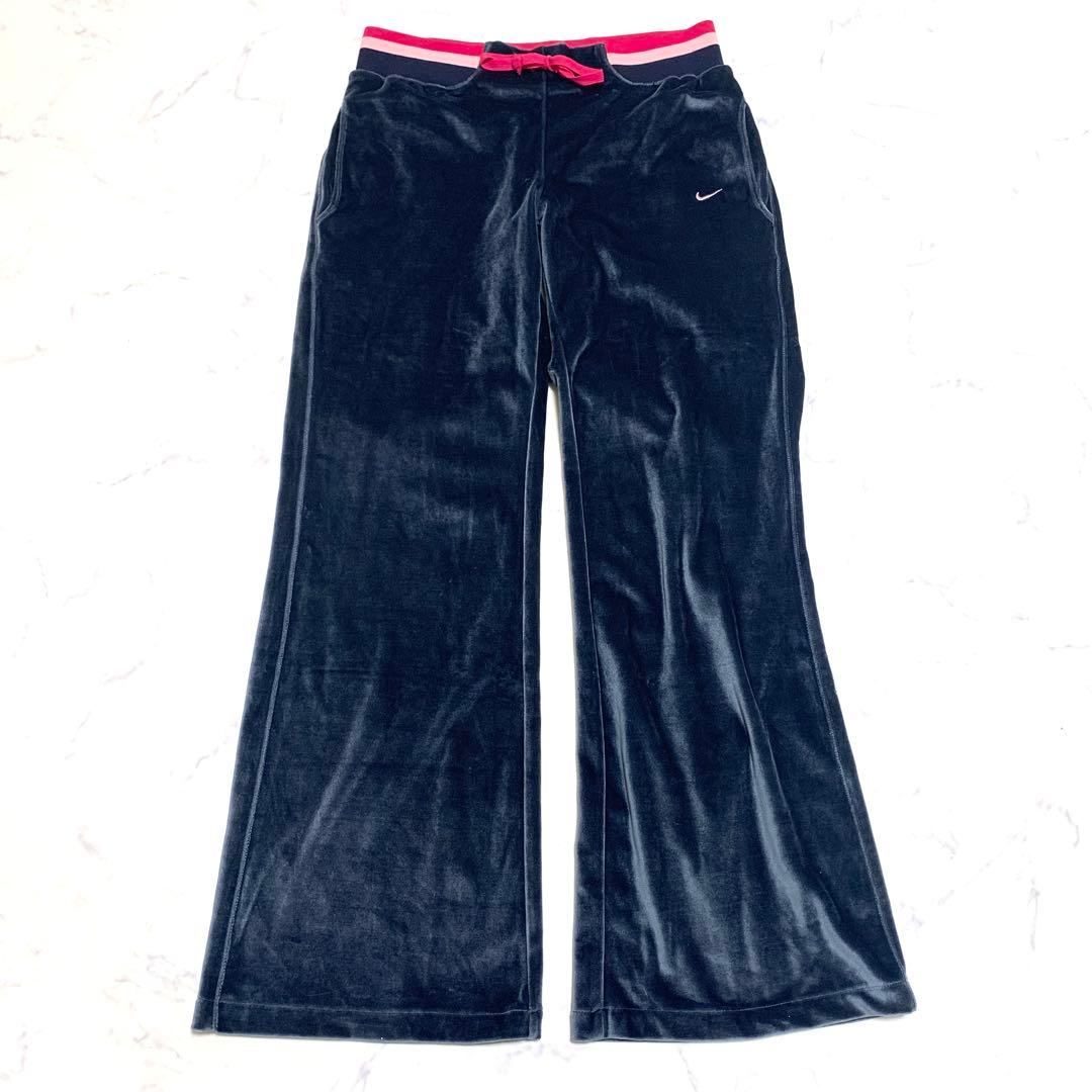 NIKE ナイキ セットアップ ジャージ ベロア ネイビー ピンク S