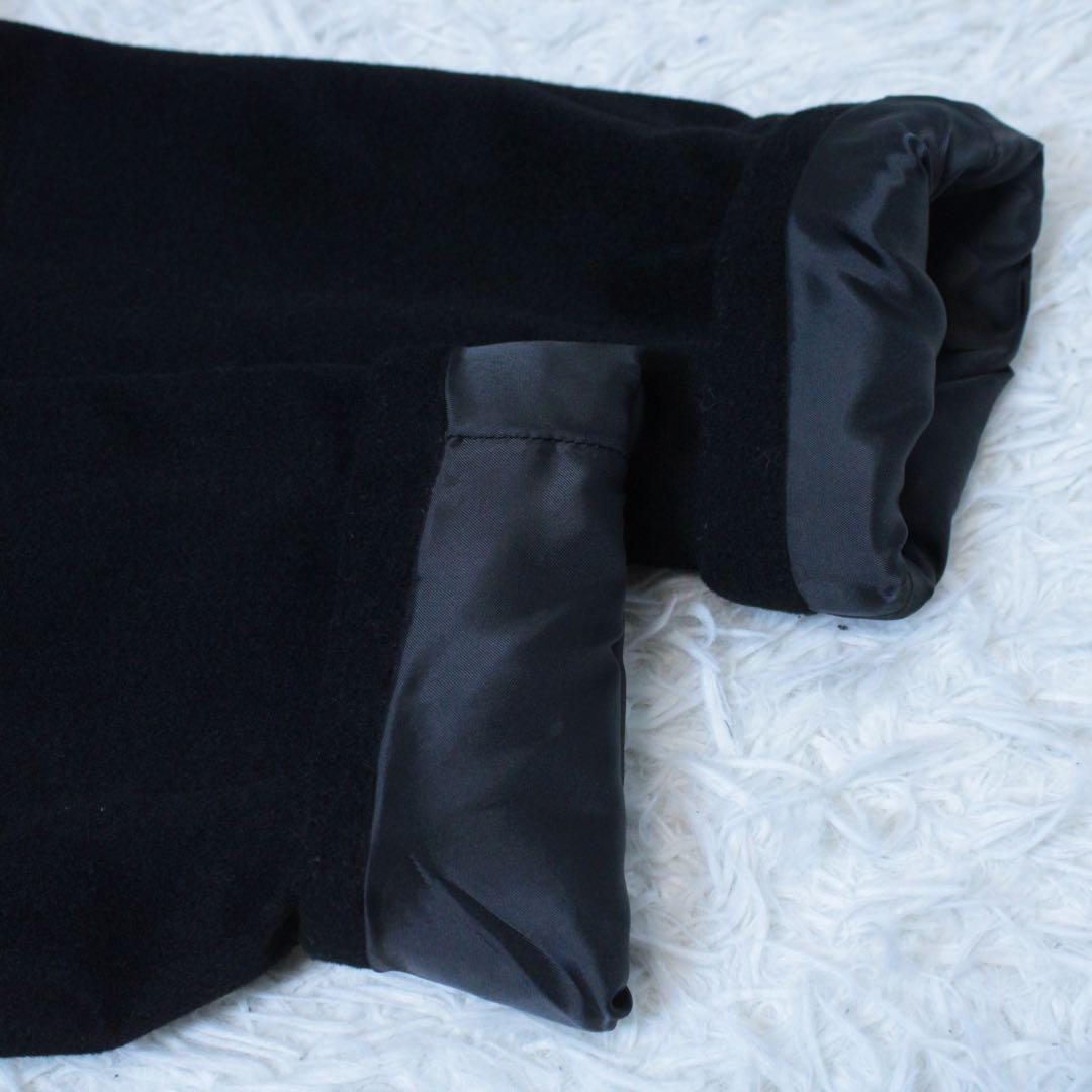 極美品 深喜毛織 カシミヤ100% 比翼 ステンカラーコート ブラック 黒 M