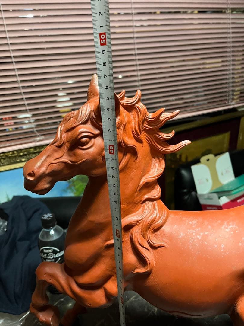 鉄製の馬、特大馬の置物、馬の置物、たてがみの馬、66センチ馬、11キロ