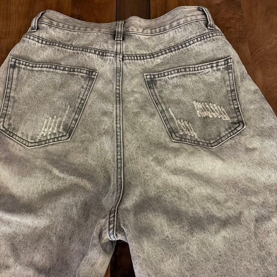 【 YENN / イエン 】 タックワイドデニムパンツ ライトグレー