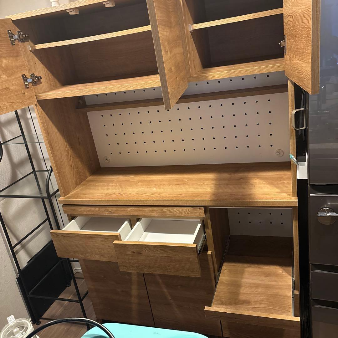 ⭐︎送料込み⭐︎木目調キッチン収納　引き出し　炊飯器置　LOWYA