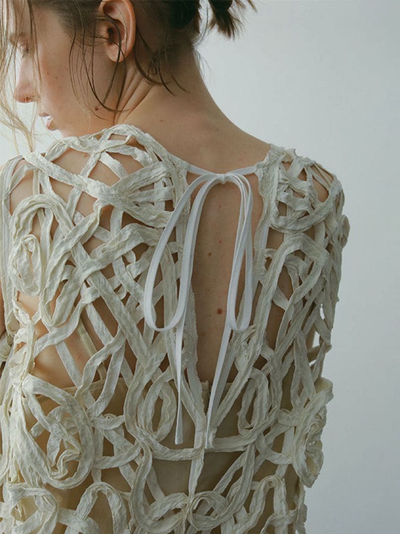 ETRE TOKYO ブレードパターンノースリーブオールインワン オフホワイトS