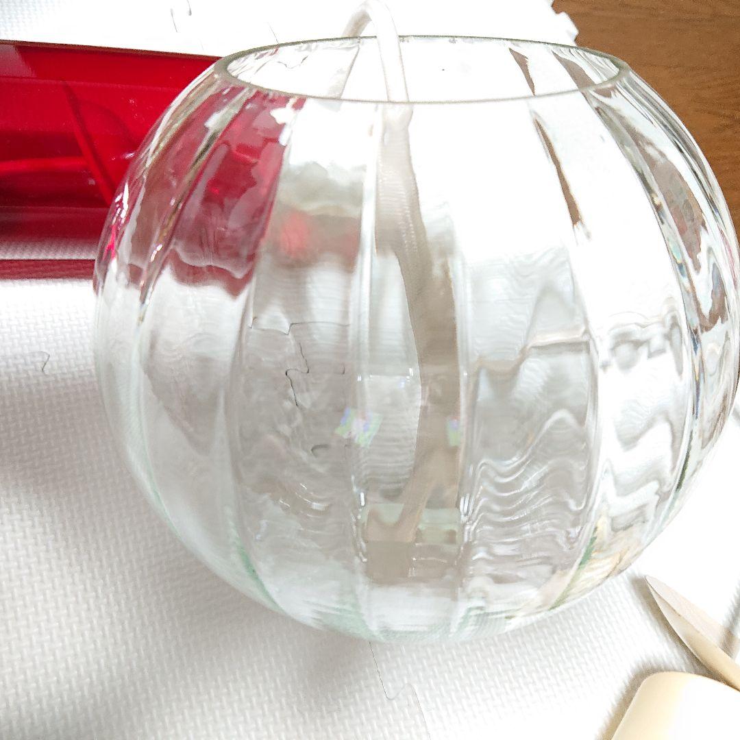 希少昭和当時物 アンティーク ガラスボール ペンダント 二重ガラスレッド