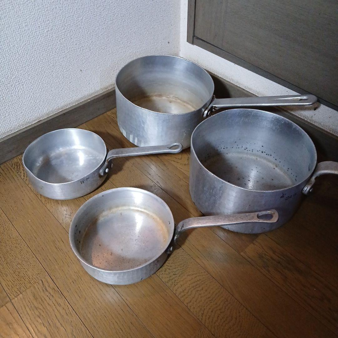 プロ仕様アルミ製片手鍋・フライパン 4個セット