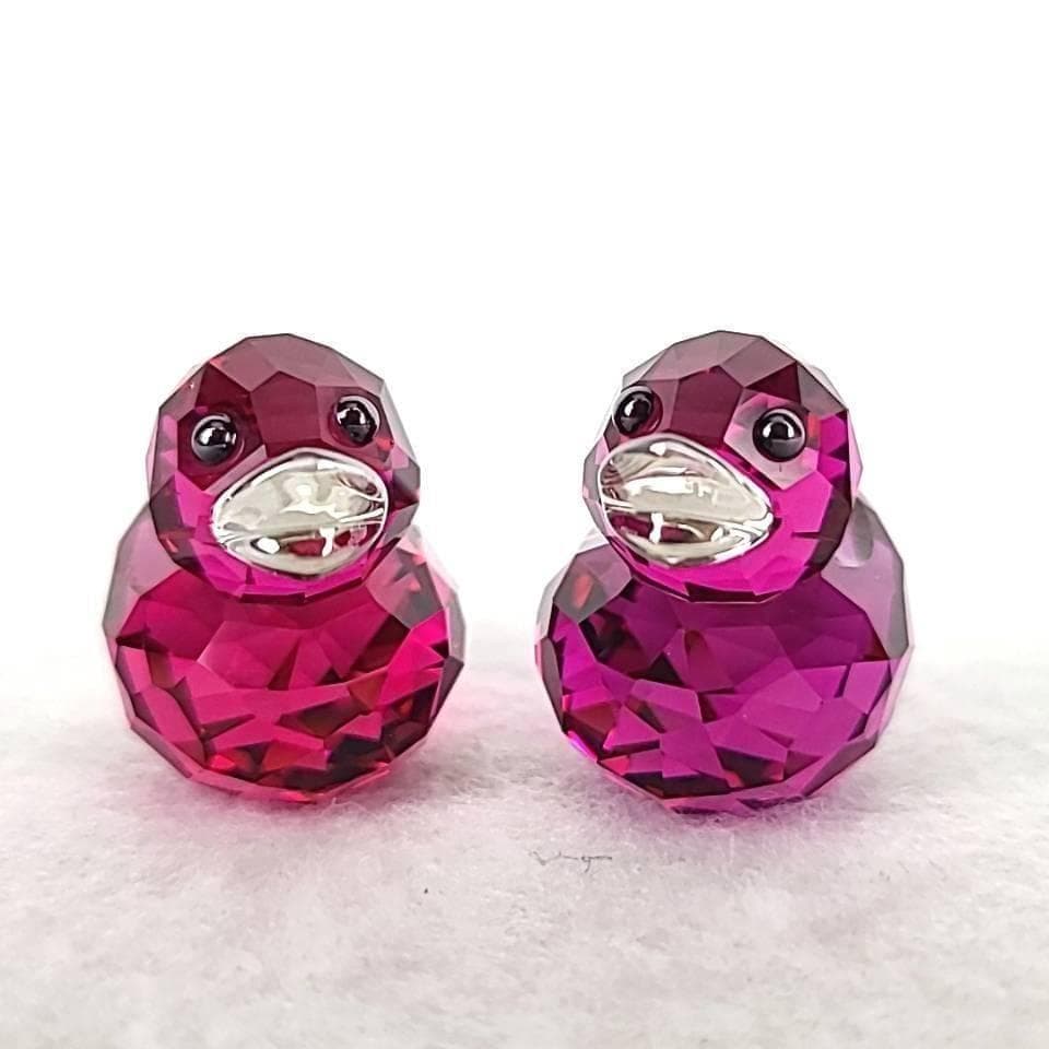 ●良品◇スワロフスキー　SWAROVSKI　ハッピーダック　ピンク　2個　箱 7