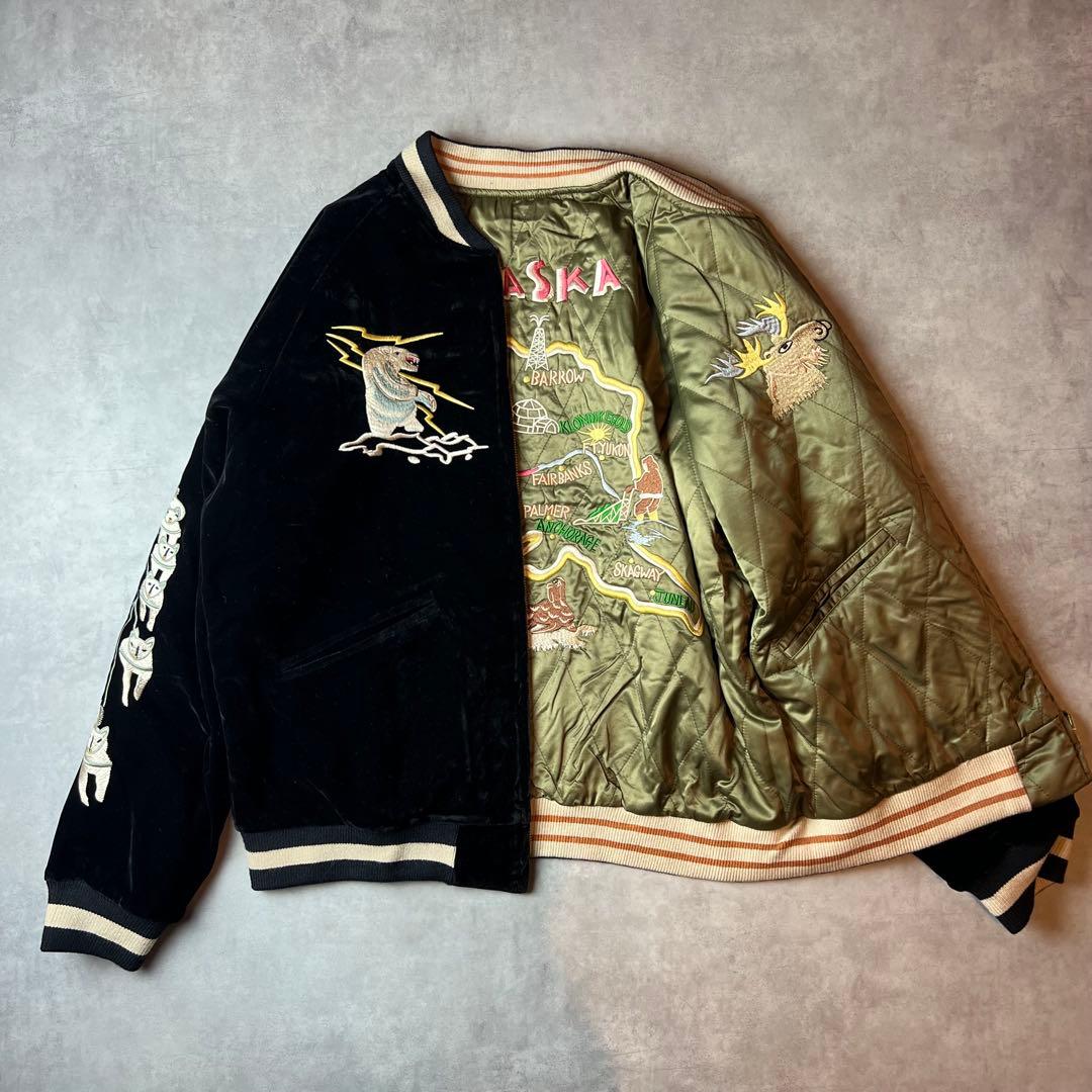 ✅新品　スカジャン　スーベニアジャケット　別珍　ベロア　リバーシブル　両面　M