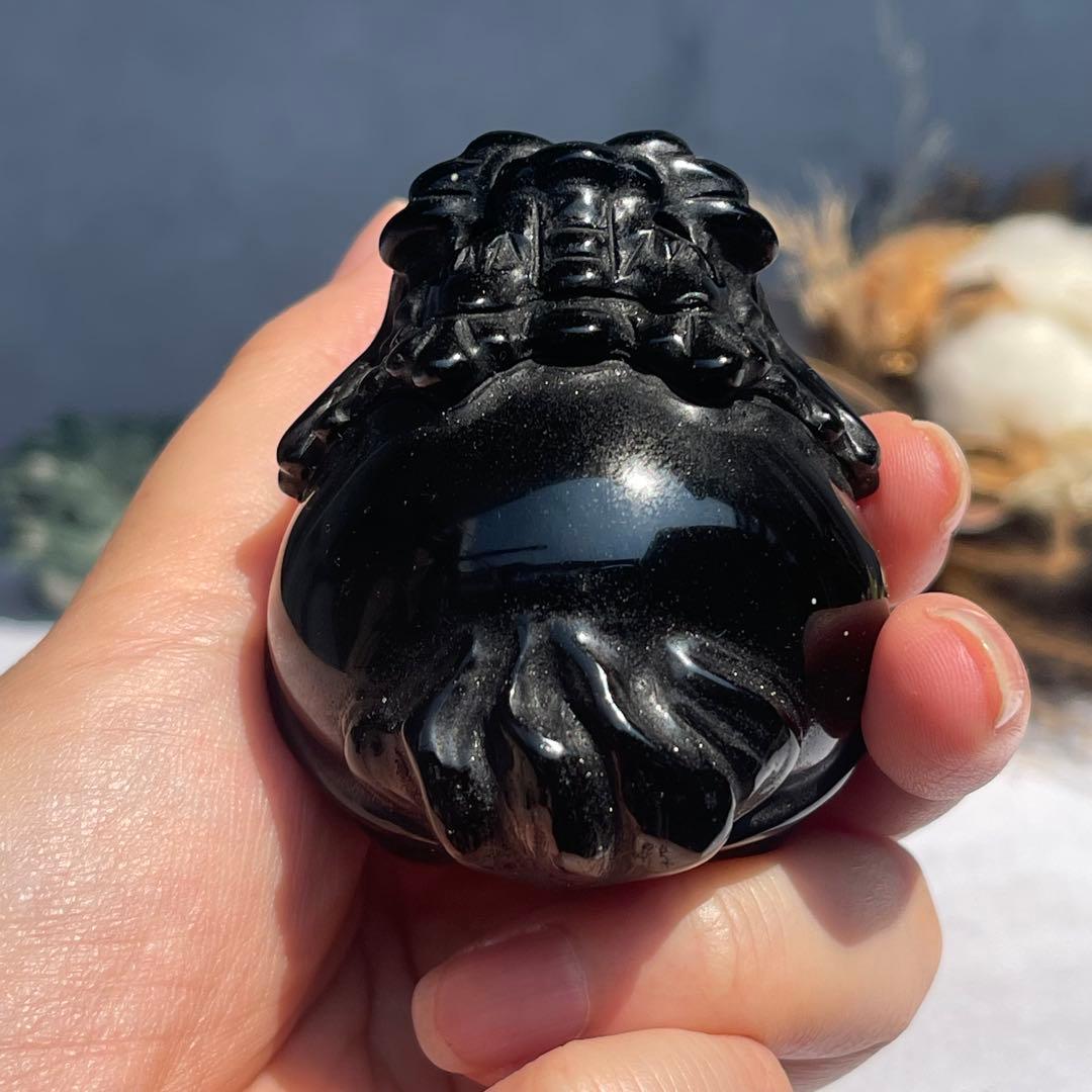 ブラックオブシディアン 龍亀 ロングイ