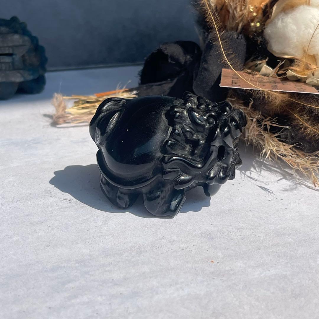 ブラックオブシディアン 龍亀 ロングイ