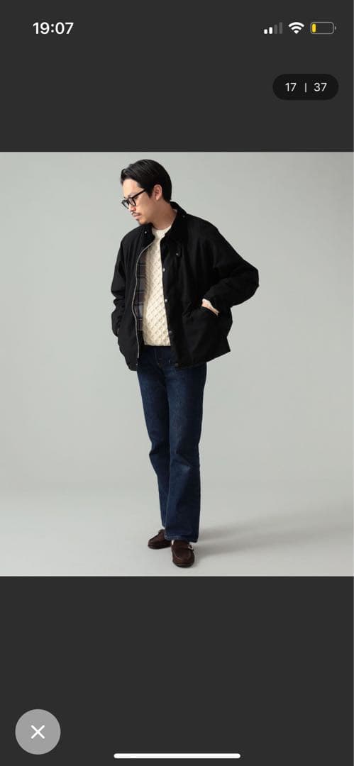 BEAMS別注Barbour TRANSPORT ウォッシュド　ブラック　34