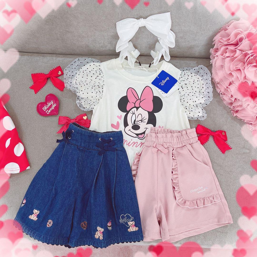 パンパンチュチュ❤️メゾピアノ❤️ワンピ❤️ピンク❤️スカート❤️ミニー❤️チュール❤️ピンク