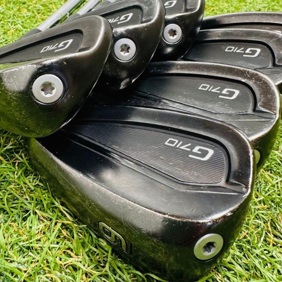 【良品】初心者推奨 ピン G710 黒ドット メンズアイアンセット 7本 S