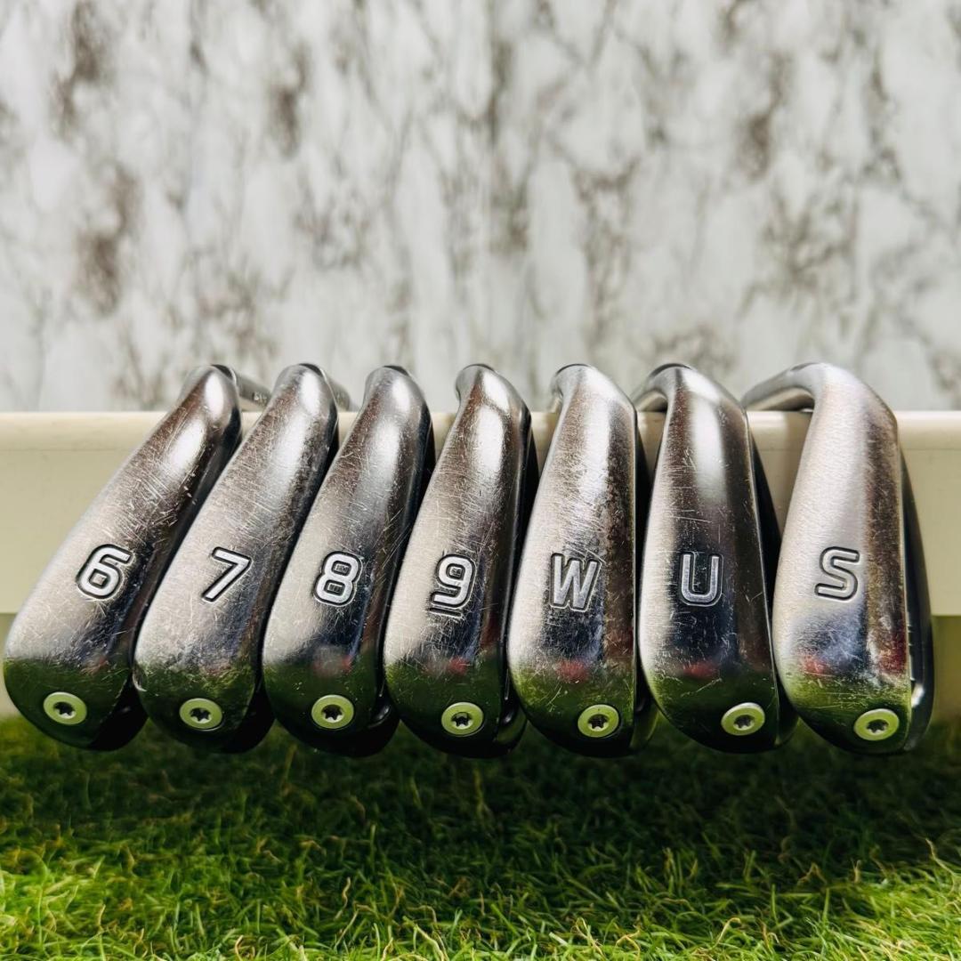 【良品】初心者推奨 ピン G710 黒ドット メンズアイアンセット 7本 S