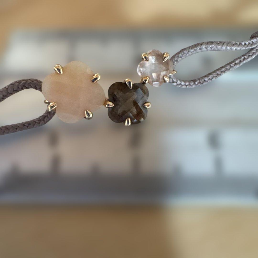 SALE Morgane Bello クローバーモチーフ　k18紐ブレスレット