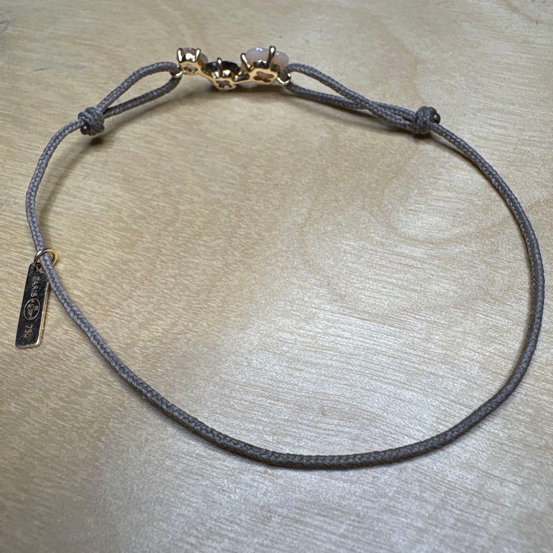 SALE Morgane Bello クローバーモチーフ　k18紐ブレスレット