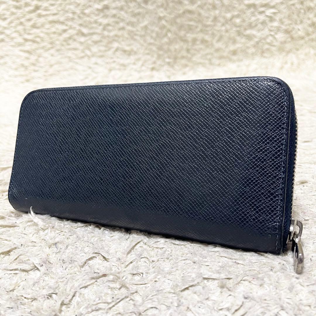 【美品】ルイヴィトン 長財布　ジッピーウォレット　ヴェルティカル　タイガ　紺系
