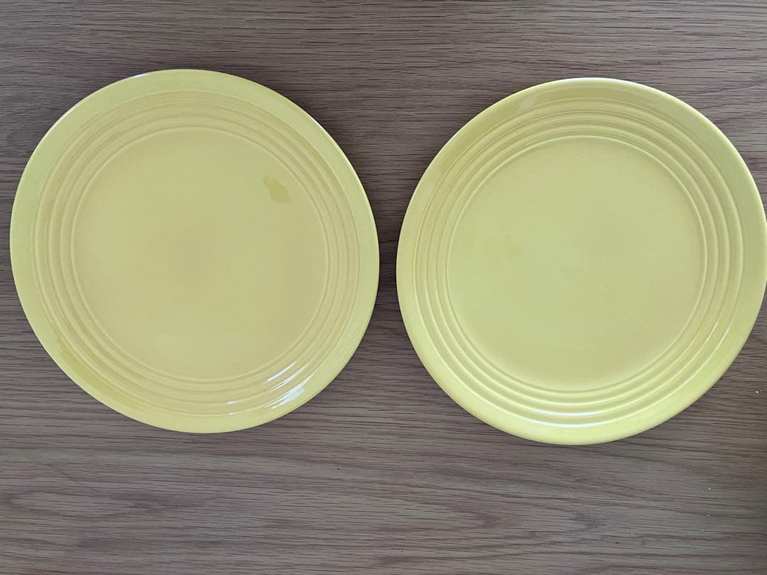 バウワーポッタリー　お皿　イエロー 2枚 27cm Bauer pottery