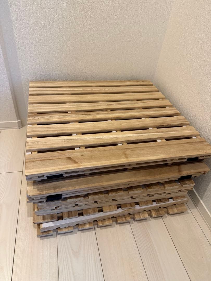 即日発送　美品　木製スノコベッド　ダブル2個セット