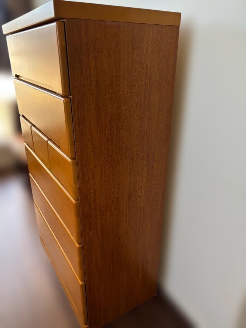 【送料込み】ニトリ　天然木　ハイチェスト フジ　6段チェスト タンス