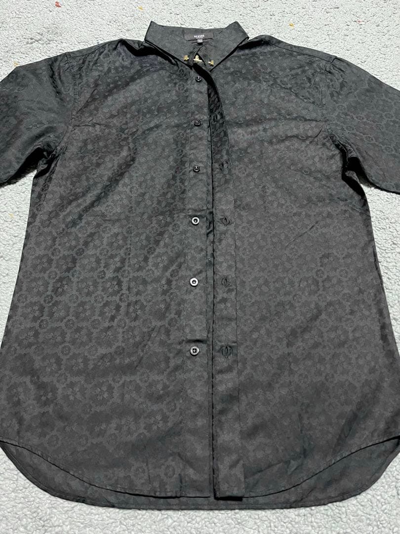 新品 VERSUS VERSACE フラワーパターンジャガードシャツ イタリア製