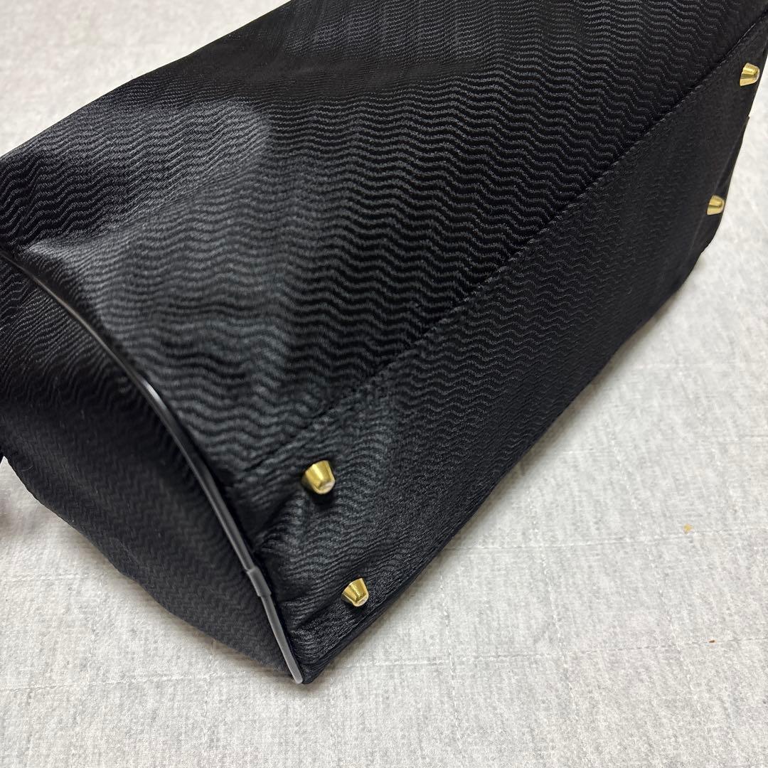 希少　BALENCIAGA ACE ブラック ボストンバッグ　ゴールド金具