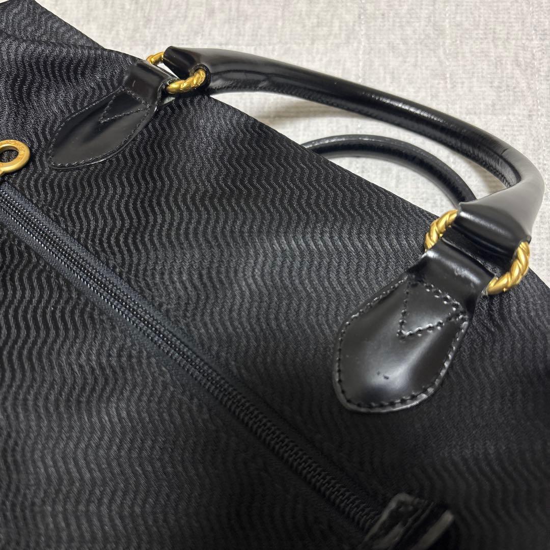 希少　BALENCIAGA ACE ブラック ボストンバッグ　ゴールド金具