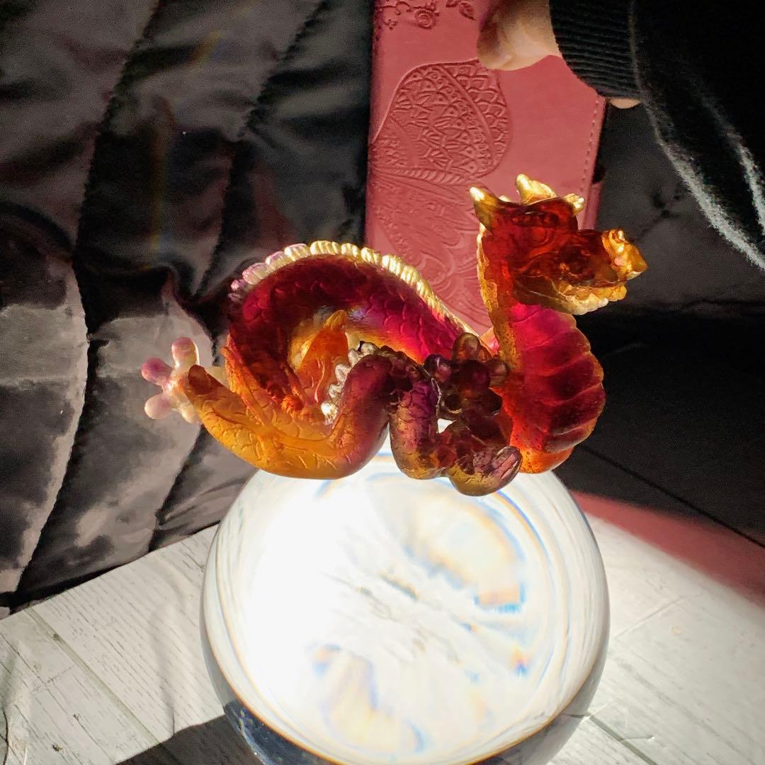 ドームフランス 本体新品同様 竜 龍 辰 ドラゴン 水晶玉 クリスタルガラス