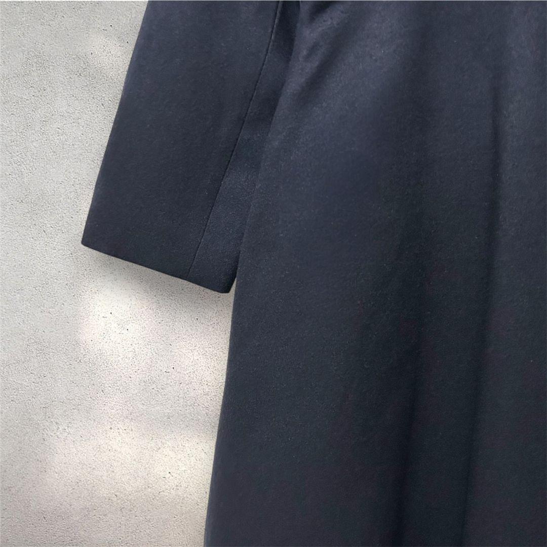 新品 ベルト無し エレガントカラー フレアコート ネイビー S