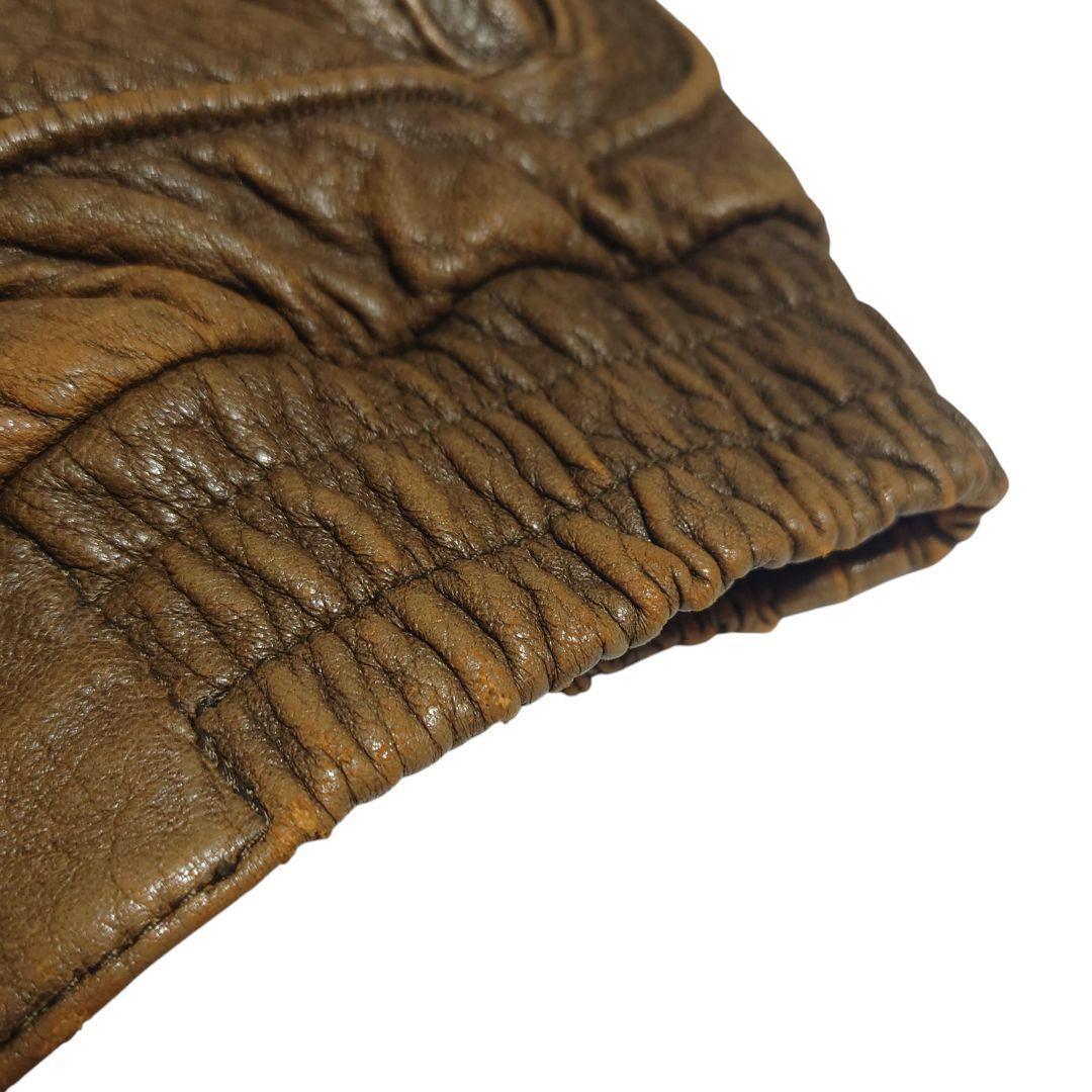 フライトジャケット リアルレザー 羊革 G-1 A-2 ライナー ブラウン 42