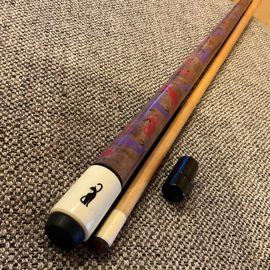 猫　ビリヤード キュー　ノーラップ　オールド アダム　ストレート キュー　18山