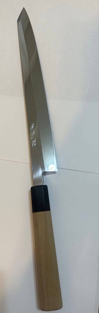 堺　忠綱　切付包丁　白一鋼　水本焼　尺