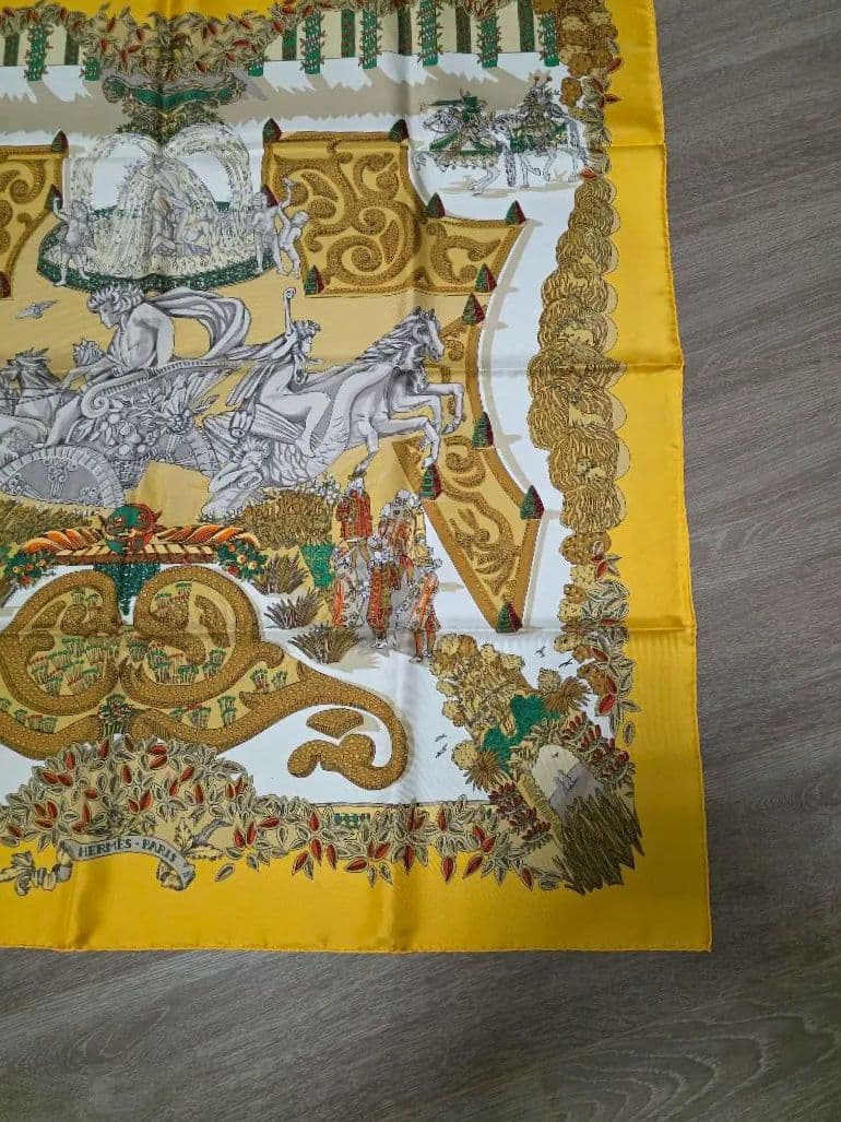 カ*ネ様 未使用 HERMES　エルメス 王の楽園 スカーフ カレ90