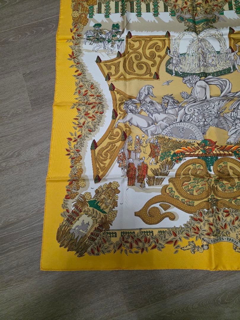 カ*ネ様 未使用 HERMES　エルメス 王の楽園 スカーフ カレ90