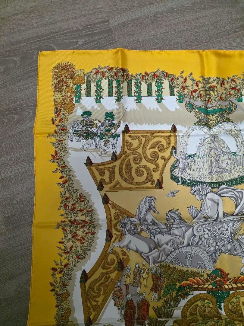 カ*ネ様 未使用 HERMES　エルメス 王の楽園 スカーフ カレ90