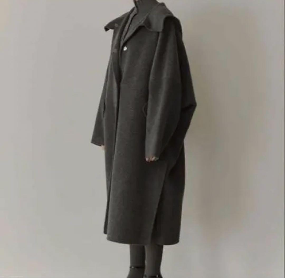 25AW ルシェルブルー　フードダブルフェイスコート　グレー36